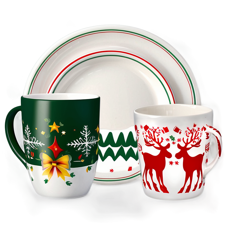 Festive Holiday Dinnerware PNG utk PNG with transparent background