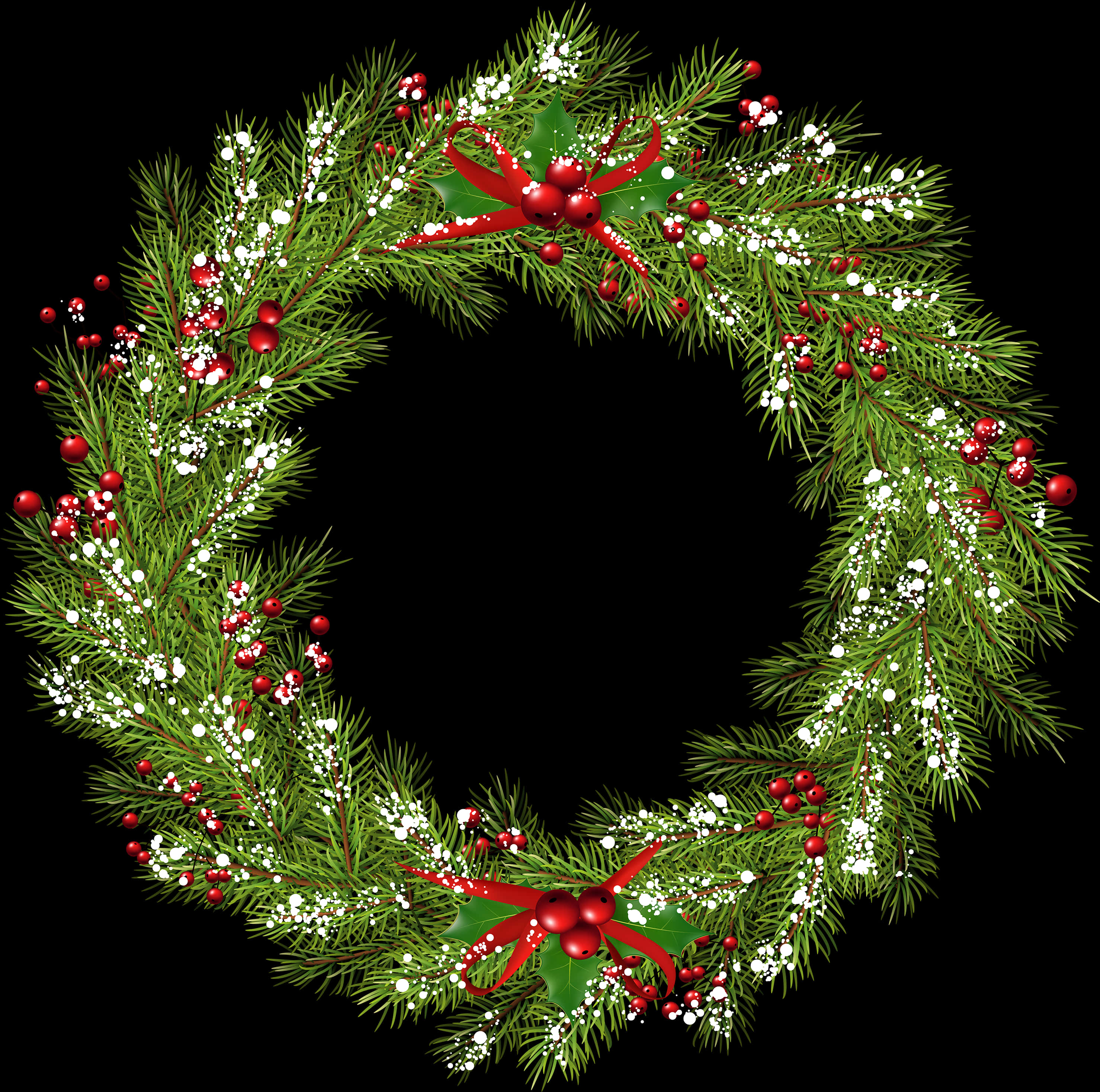 Wreath Christmas Clip Art - Christmas Wreath Png Free, Transparent Png PNG with transparent background