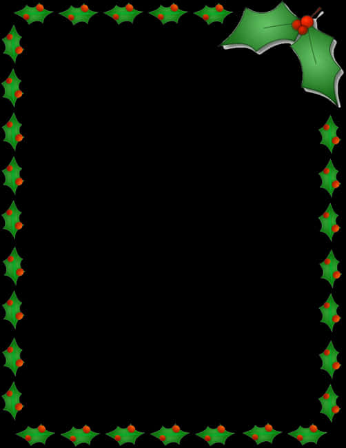 Festive Holly Christmas Border