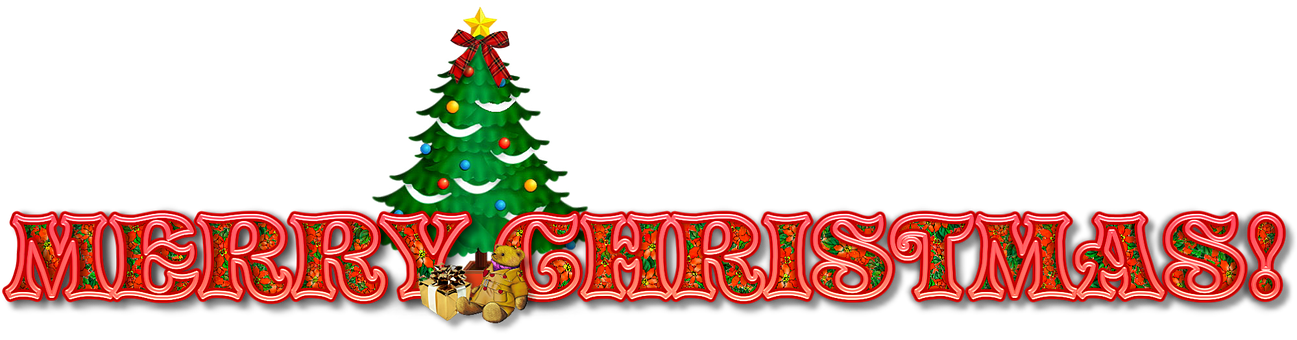 Festive Merry Christmas Greeting 1297x340 PNG image with a transparent background, free high-resolution download