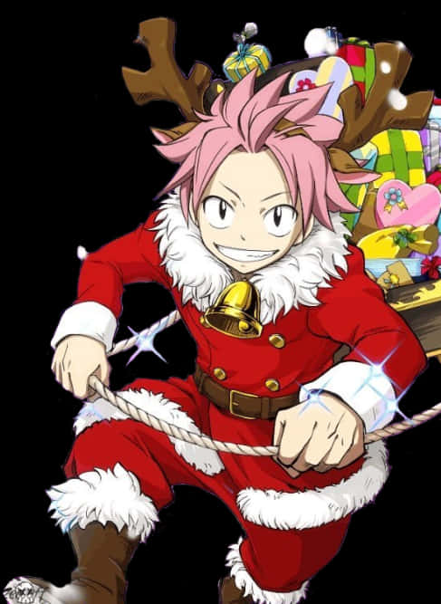 Festive Natsu Dragneel Anime Character