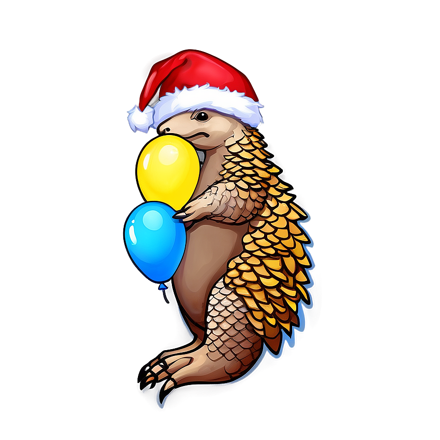 Festive Pangolin Celebration Png 06212024