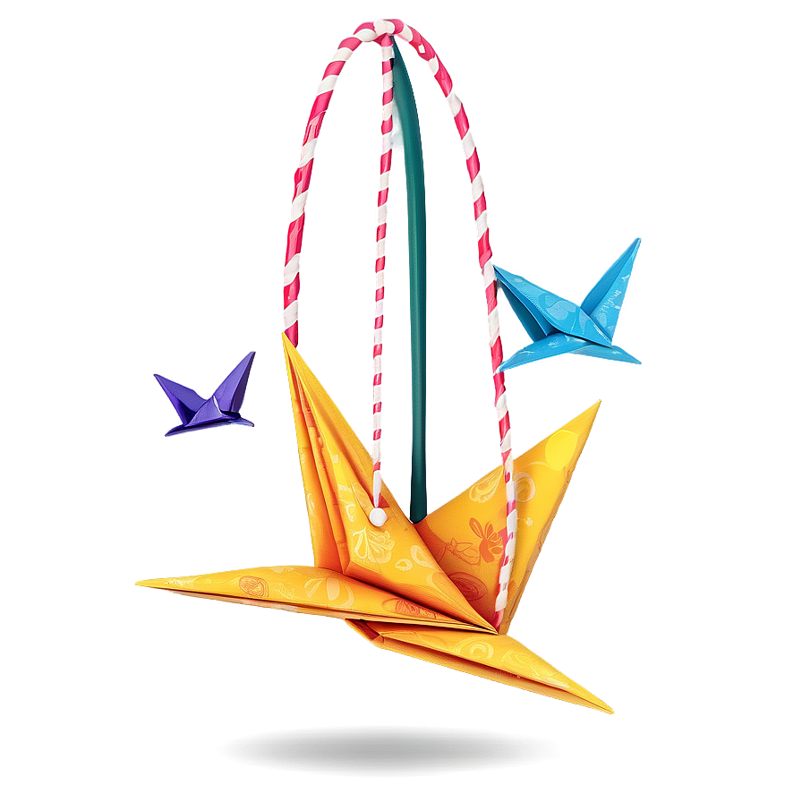 Festive Paper Crane Decoration Png 06282024