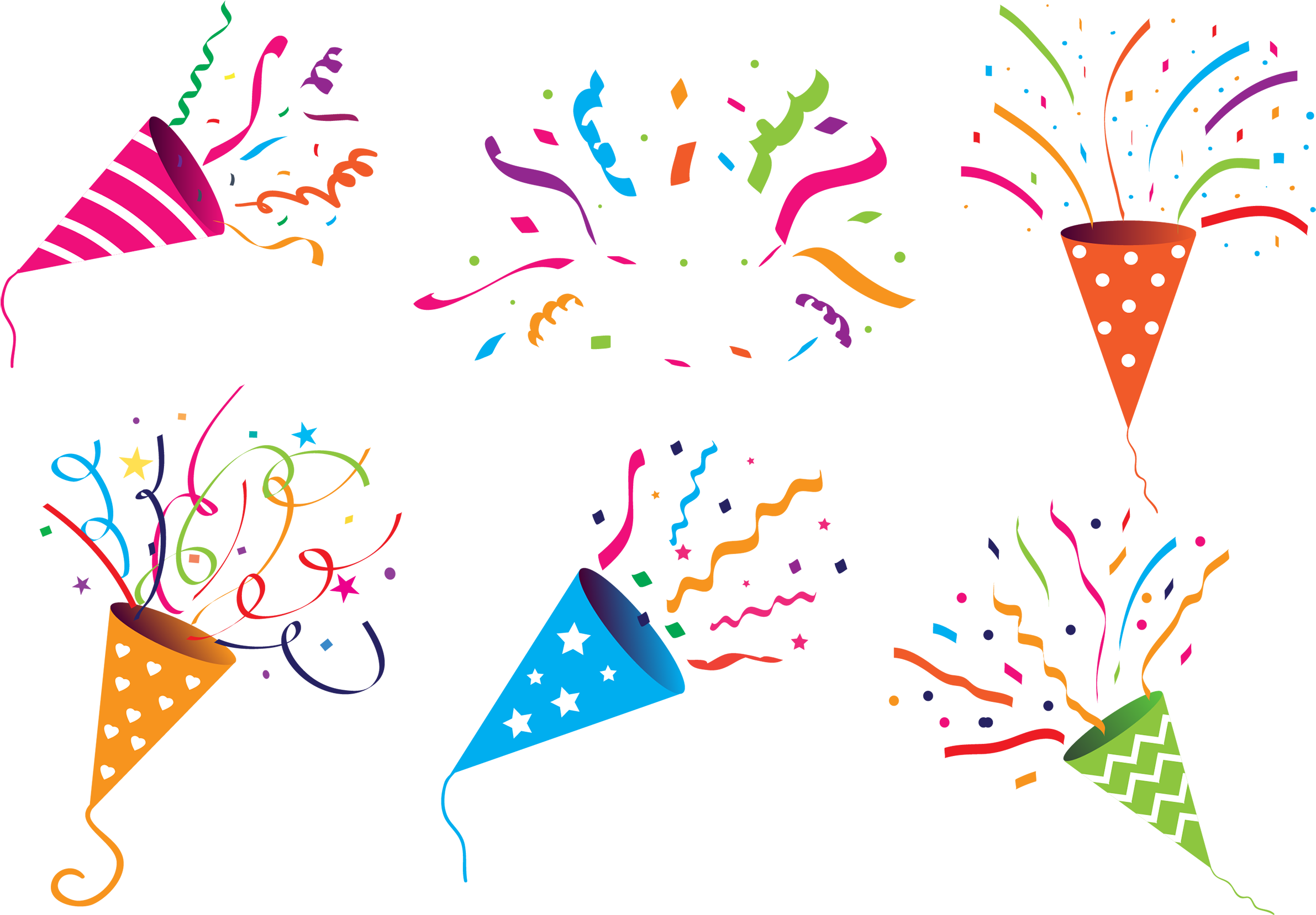 Party Popper Vector Graphics Clip Art Birthday - Transparent Background Party Popper, HD Png Download PNG with transparent background