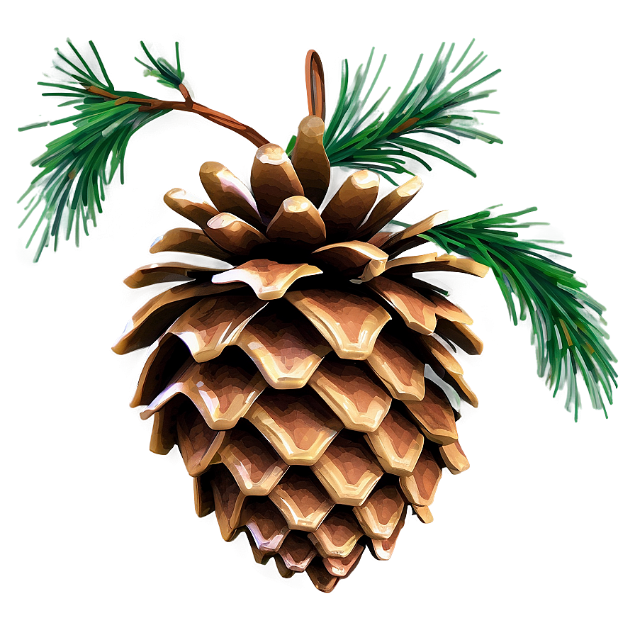 Festive Pinecone Design Png 06132024