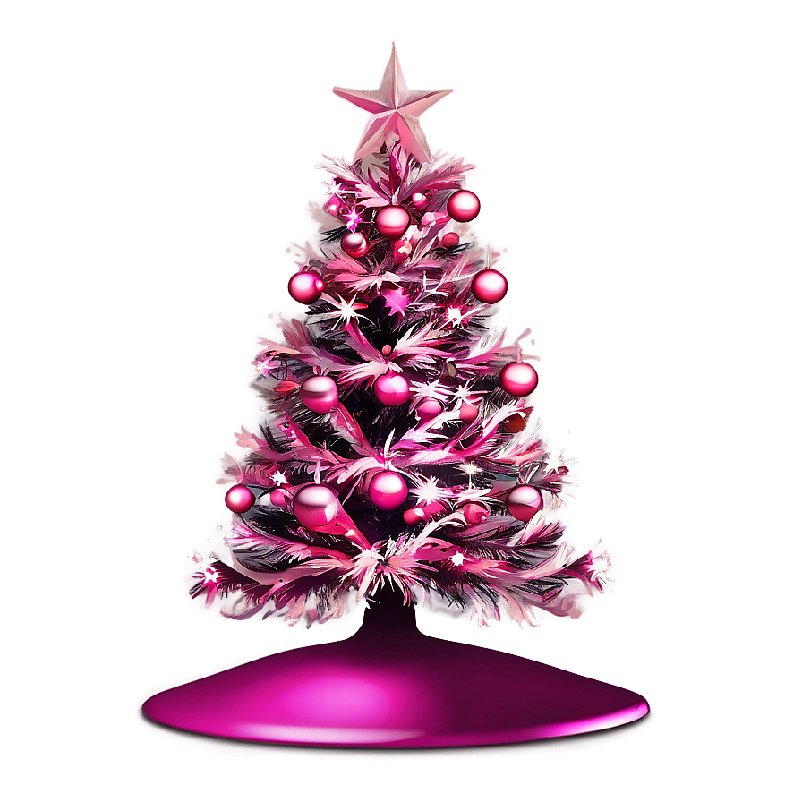 Festive Pink Christmas Tree Png Ldc