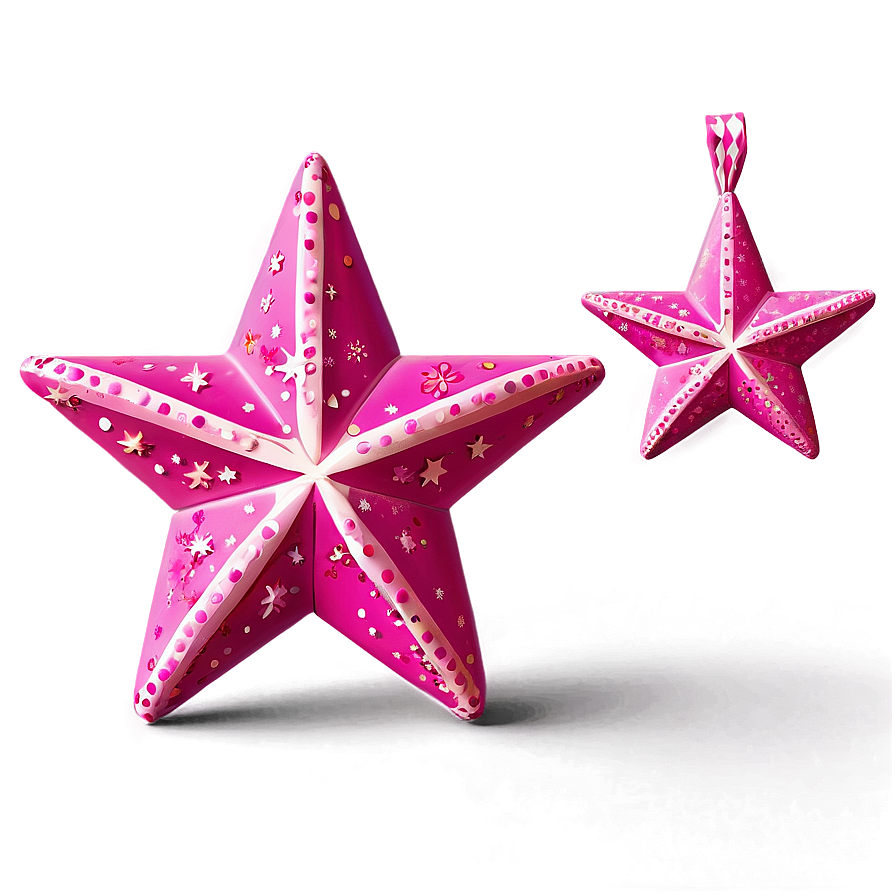 Festive Pink Stars Png Jhi1