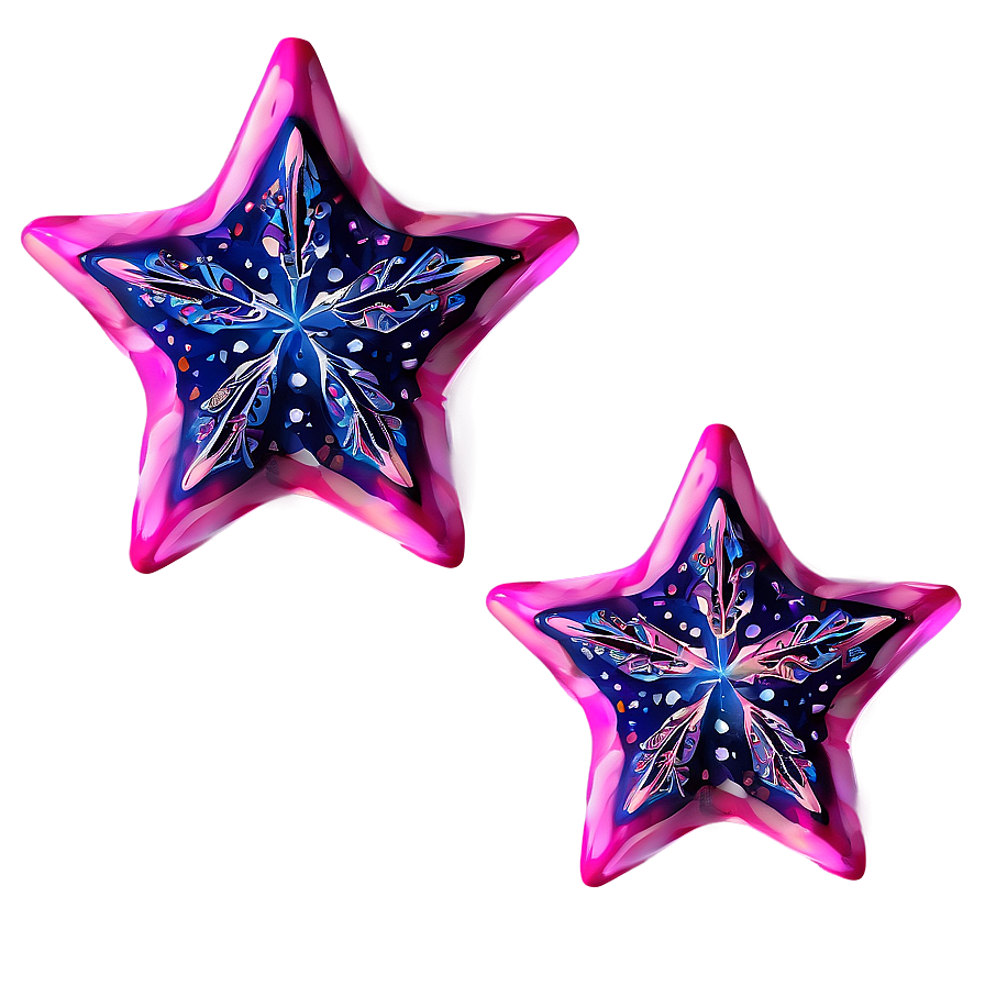 Festive Pink Stars Png Spv8