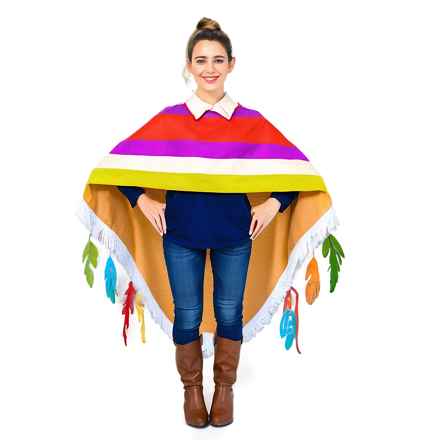 Festive Poncho Look Png 06272024