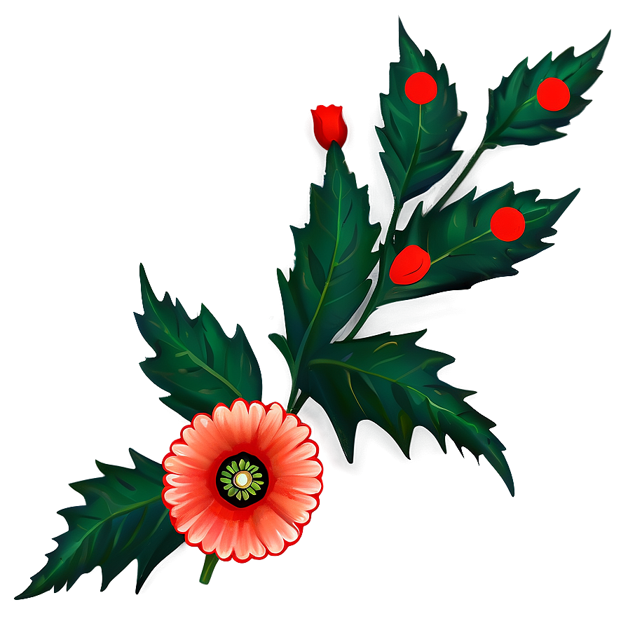 Festive Poppy Decoration Png Gmr