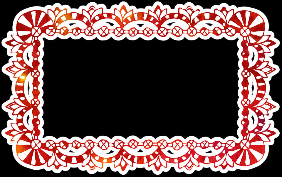 Festive Red Christmas Border PNG image with a transparent background, free high-resolution download