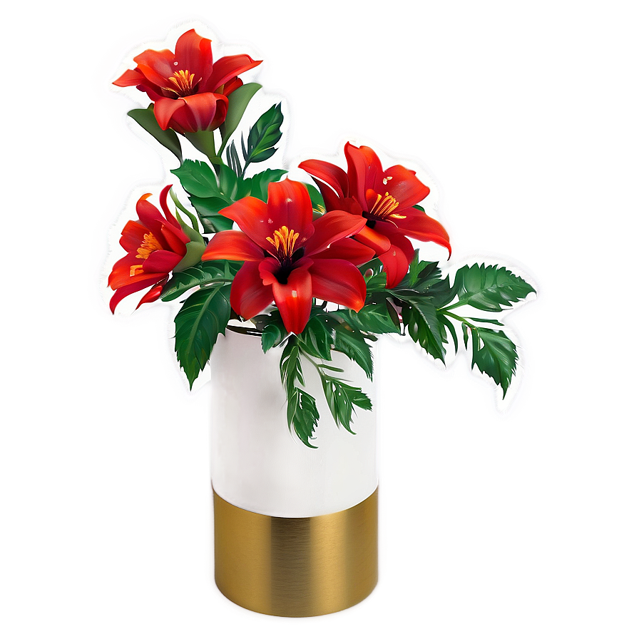 Festive Red Flowers Arrangement Png 3