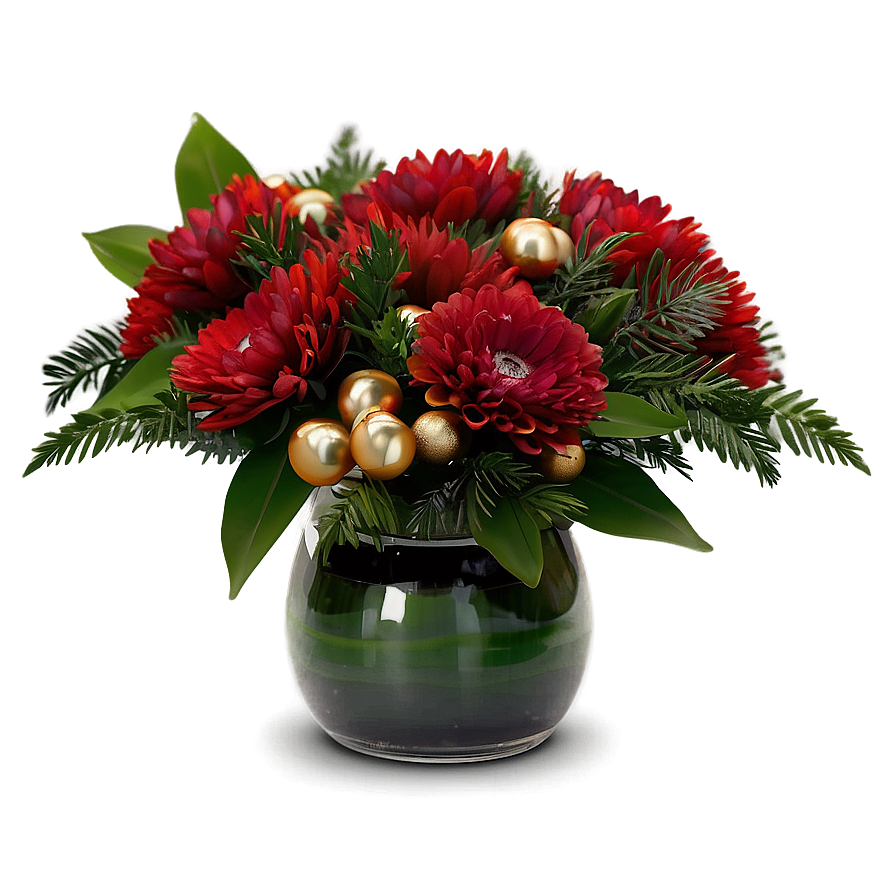 Festive Red Flowers Arrangement Png Syb