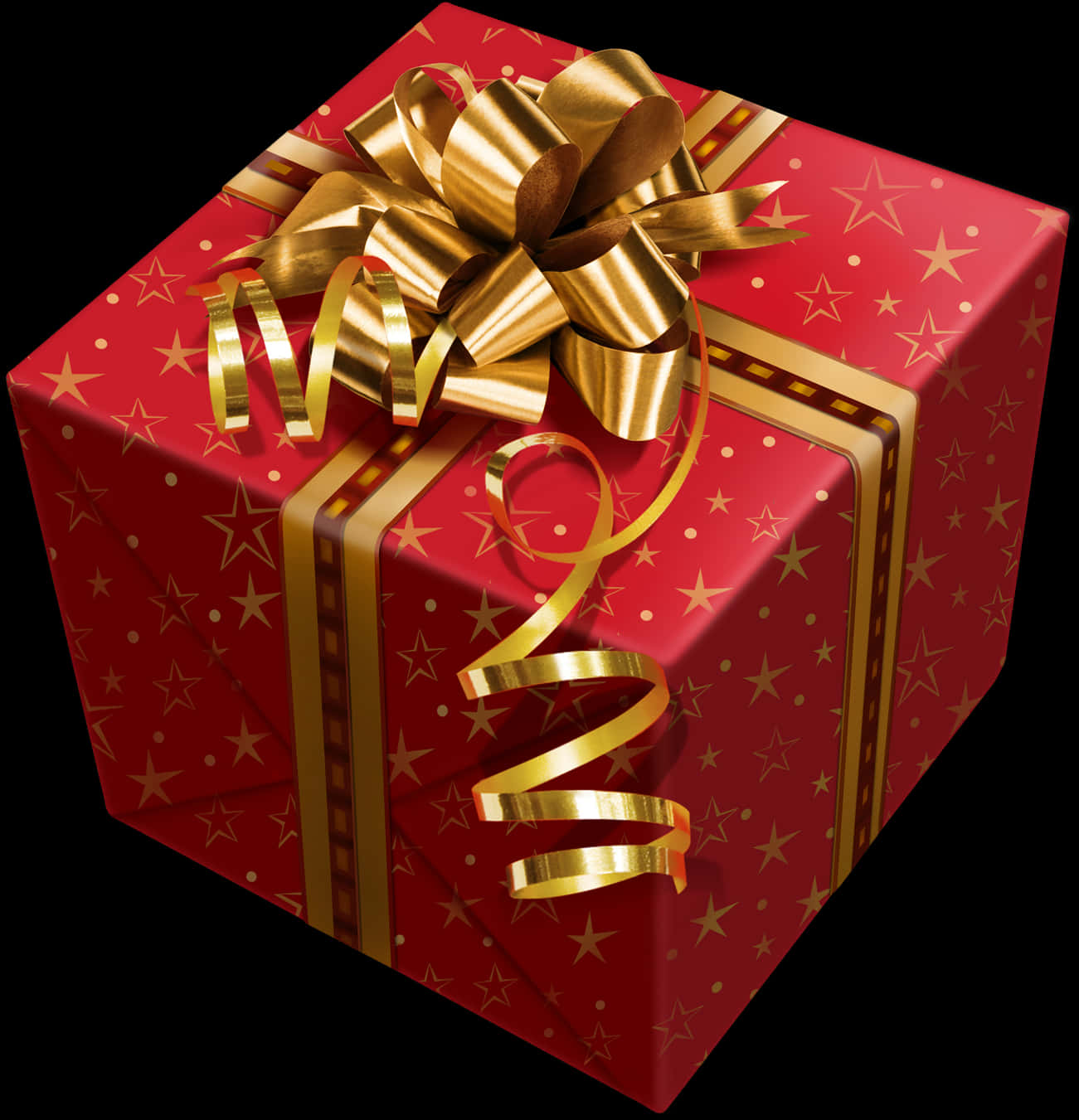 Festive Red Gift Boxwith Golden Ribbon