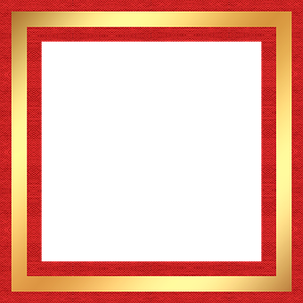 Festive Redand Gold Frame PNG with transparent background
