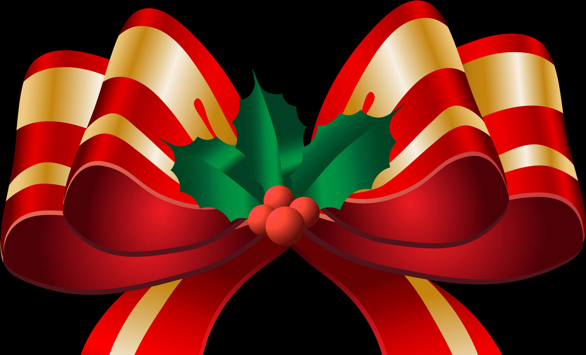 Festive Redand Gold Ribbon PNG image with a transparent background, free high-resolution download