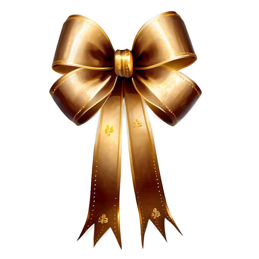 Festive Season Gold Bow Png 06272024