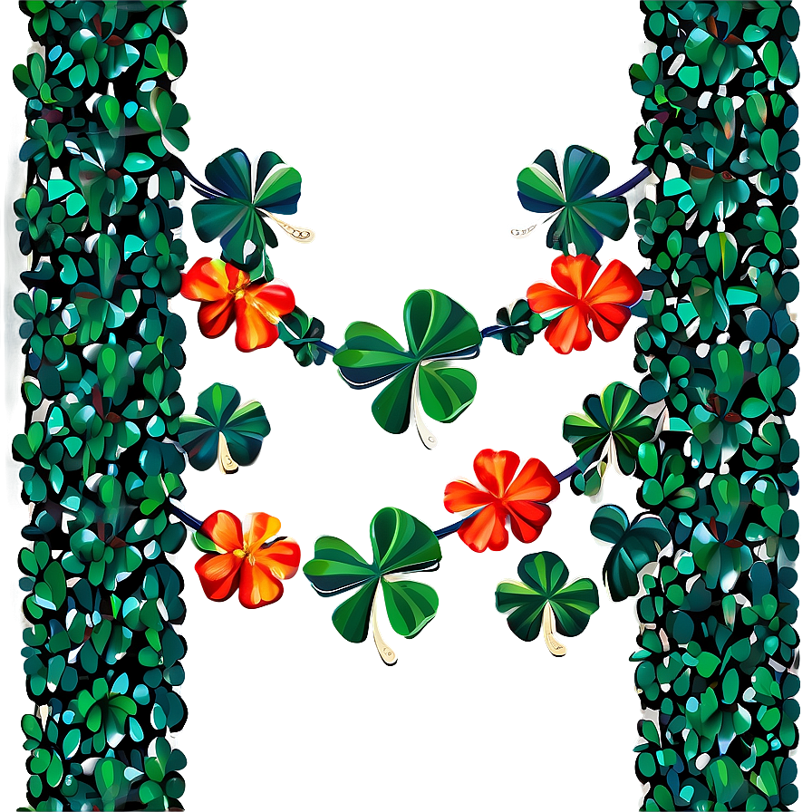 Festive Shamrock Garland Png Dar44