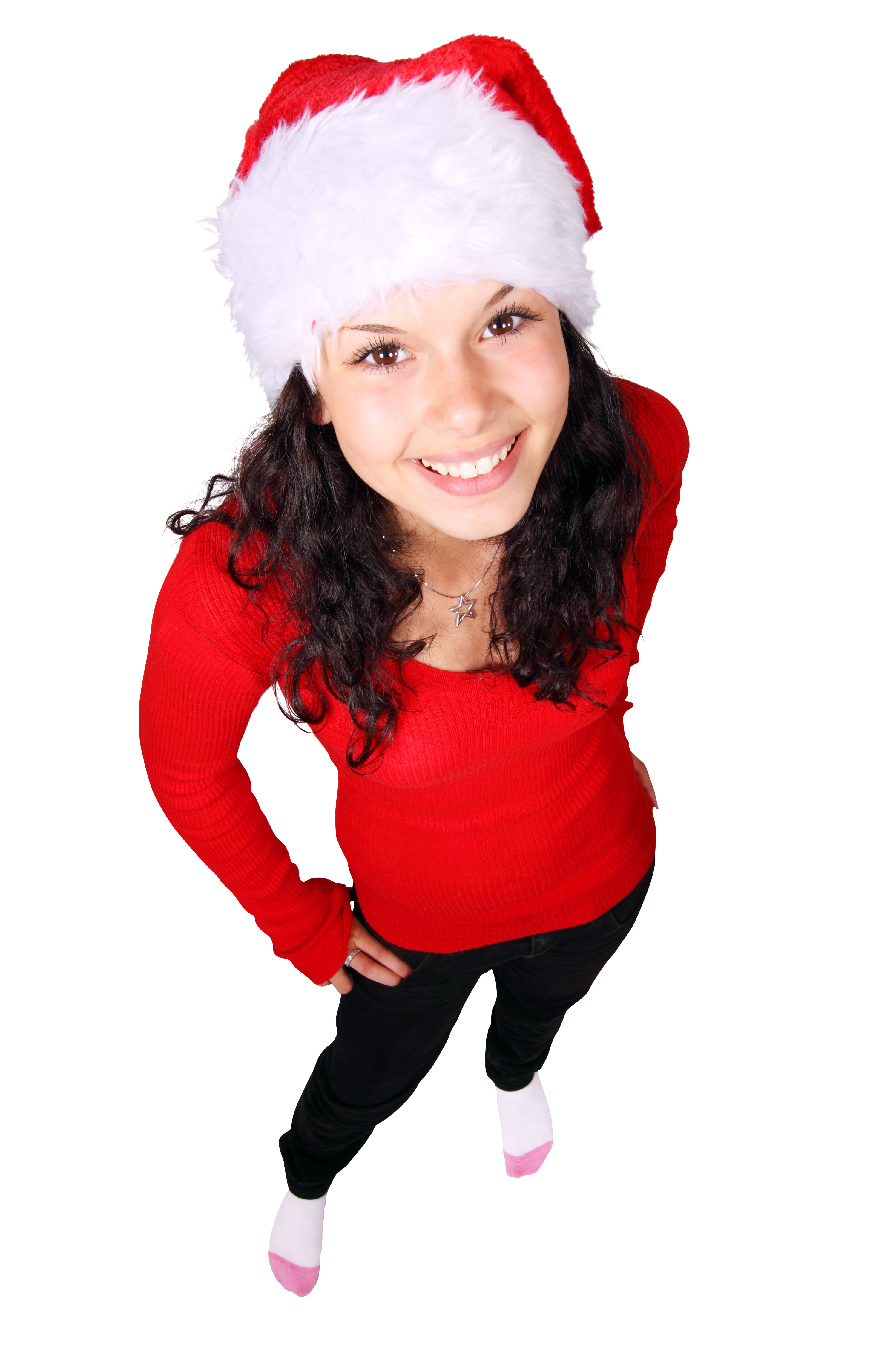 Festive Smilein Santa Hat PNG with transparent background