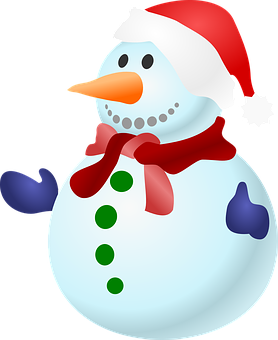 Festive Snowman Cartoon PNG with transparent background