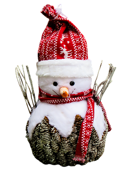Festive Snowman Decoration PNG with transparent background