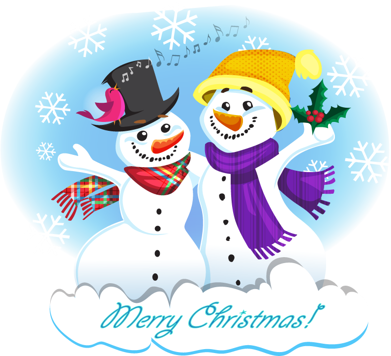 Festive Snowman Duo Clipart