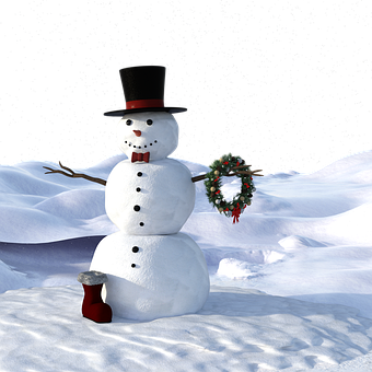 Festive Snowman Night Scene PNG with transparent background