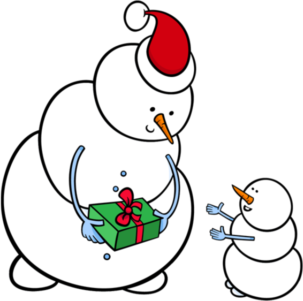 Festive Snowmen Gift Exchange Clipart