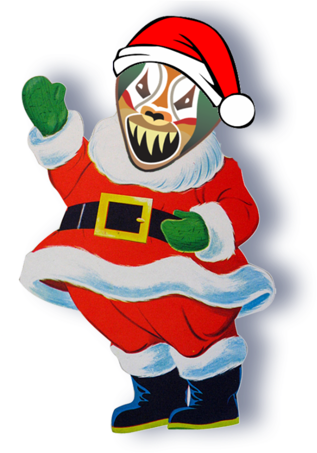 Festive Tiger Santa Costume PNG with transparent background
