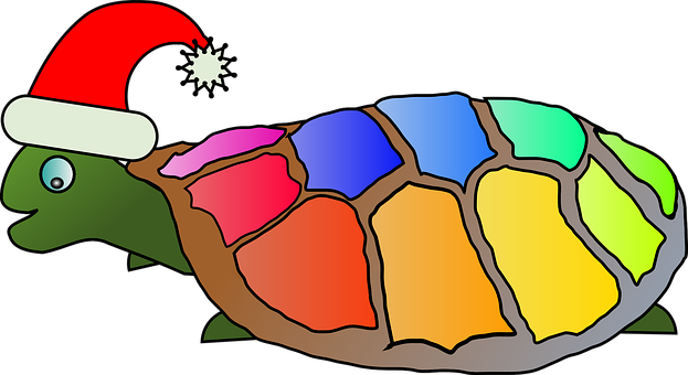 Festive Turtlein Santa Hat PNG with transparent background