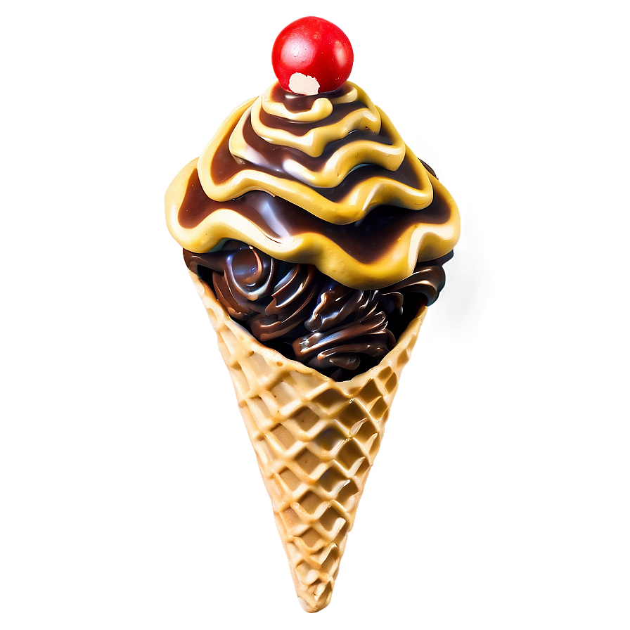 Festive Waffle Cone Png 06282024