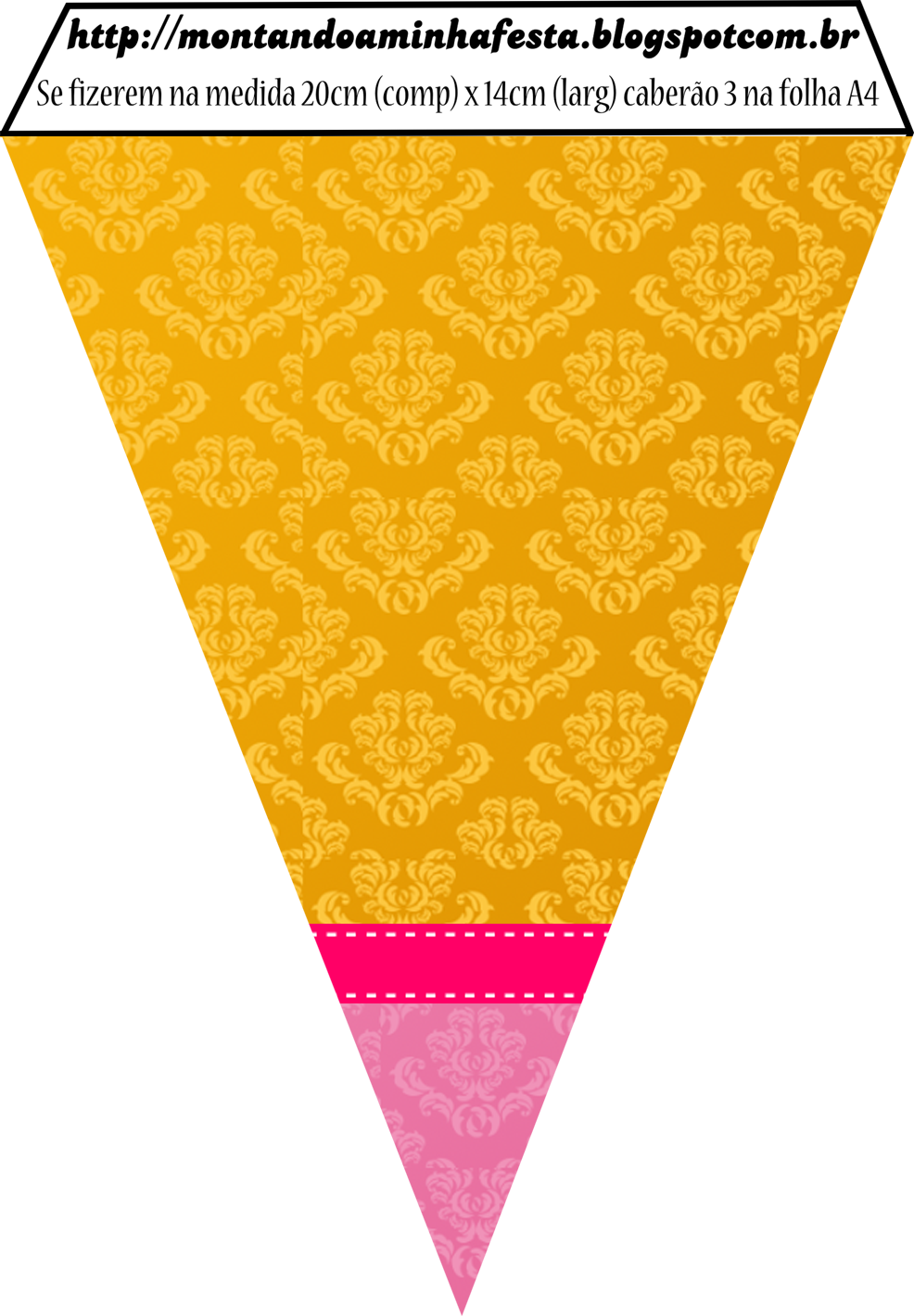 Festive Yellow Pink Bunting Design