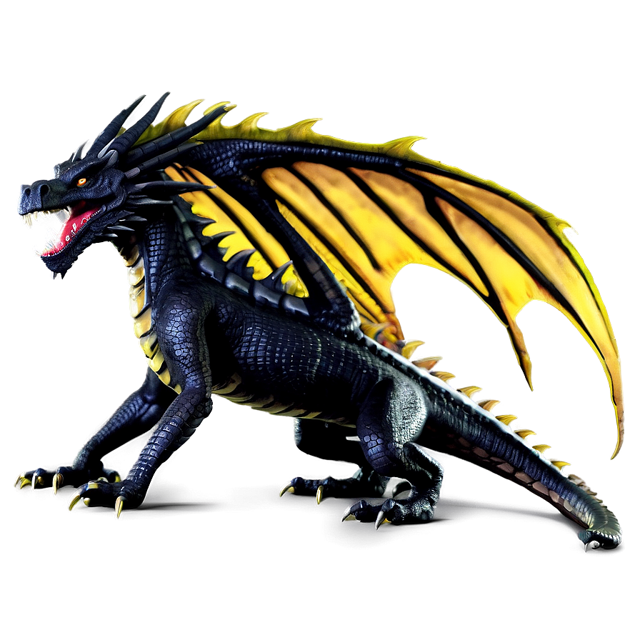 Fierce Black Dragon Png Beq