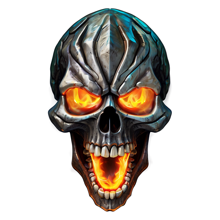 Fierce Flaming Skull Png Bmw