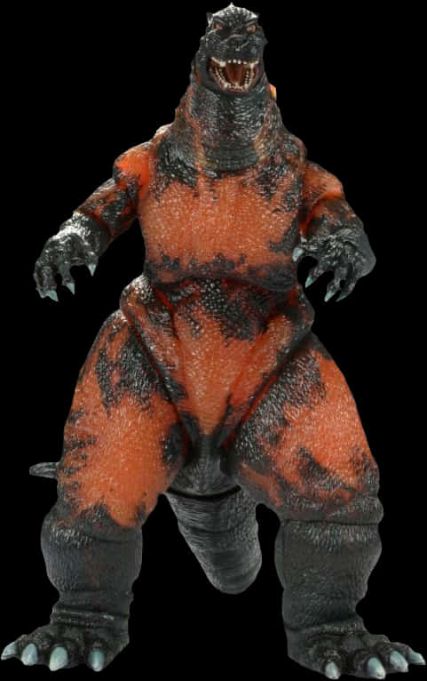 Fierce Godzilla Figure PNG with transparent background