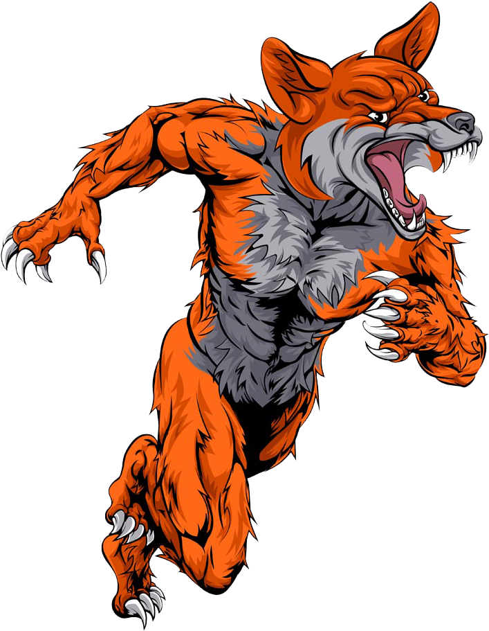 Fierce Orange Werewolf Art