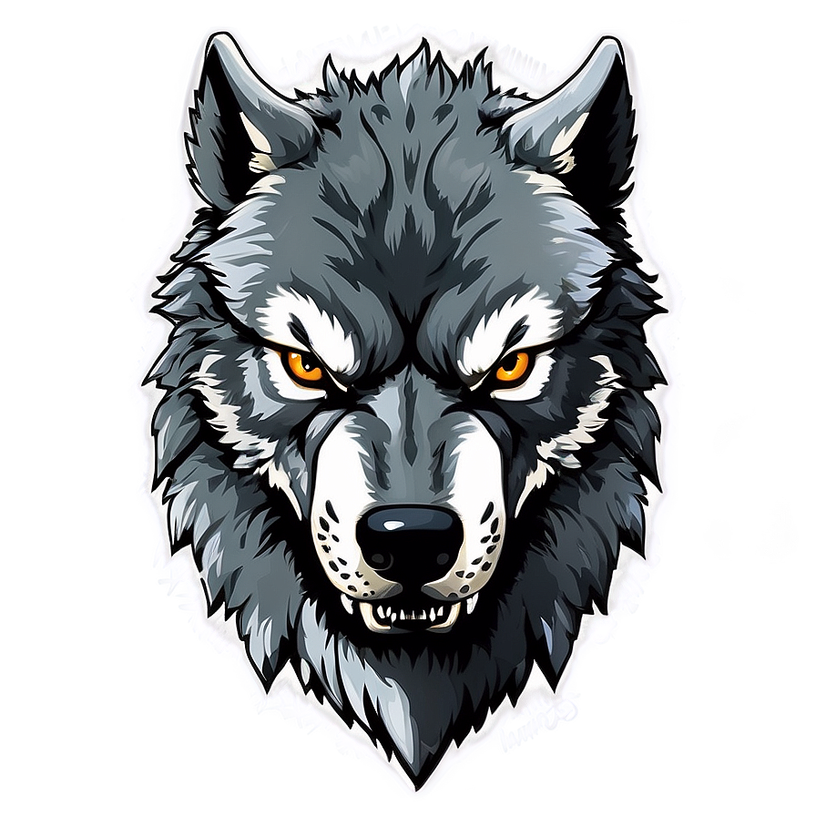 Fierce Wolf Face Emblem Png Rxm