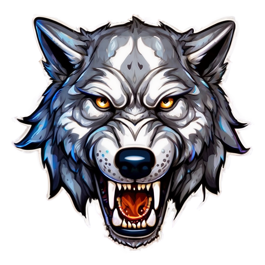 Fierce Wolf Head Mascot Png 06122024