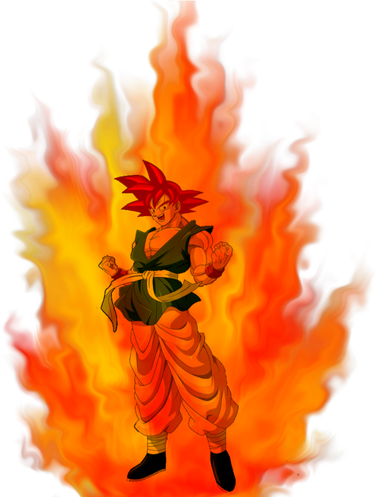 Fiery Anime Character Power Up