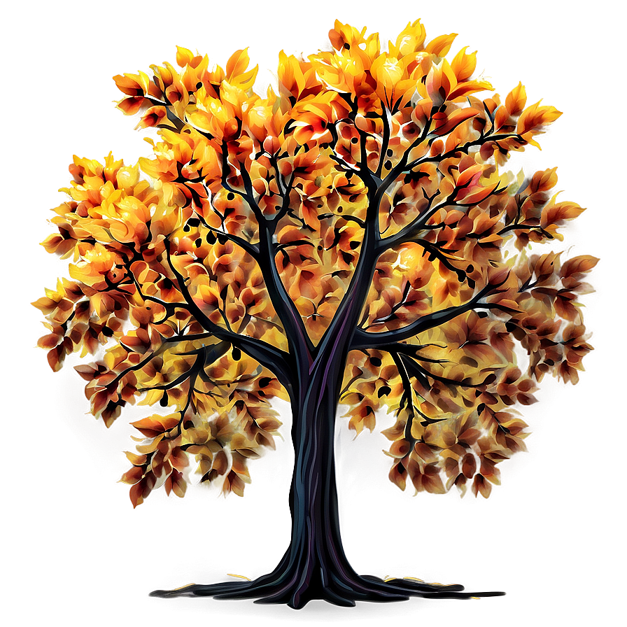 Fiery Autumn Tree Png 21