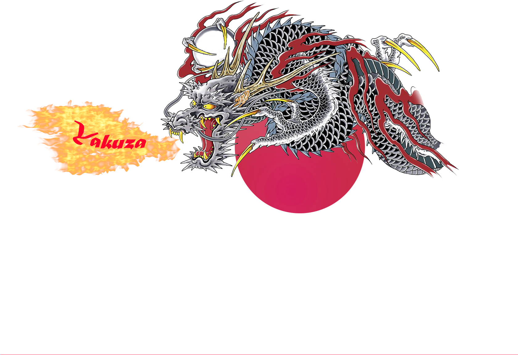 Fiery Dragon Tattoo Design