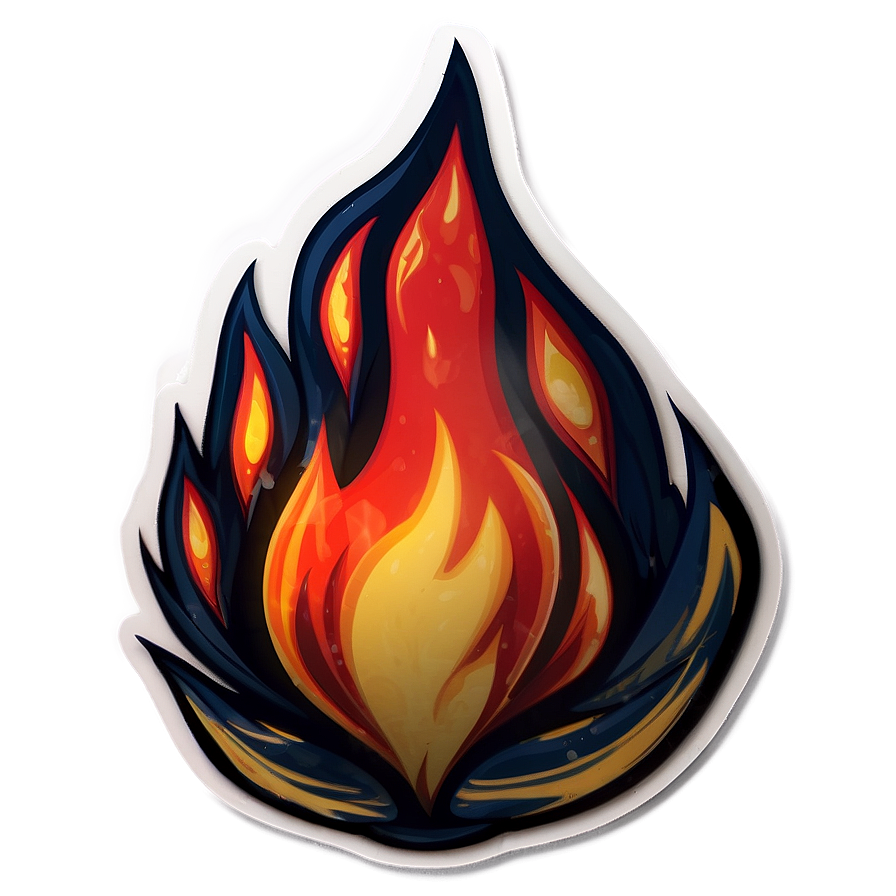 Fiery Flame Sticker Png 44