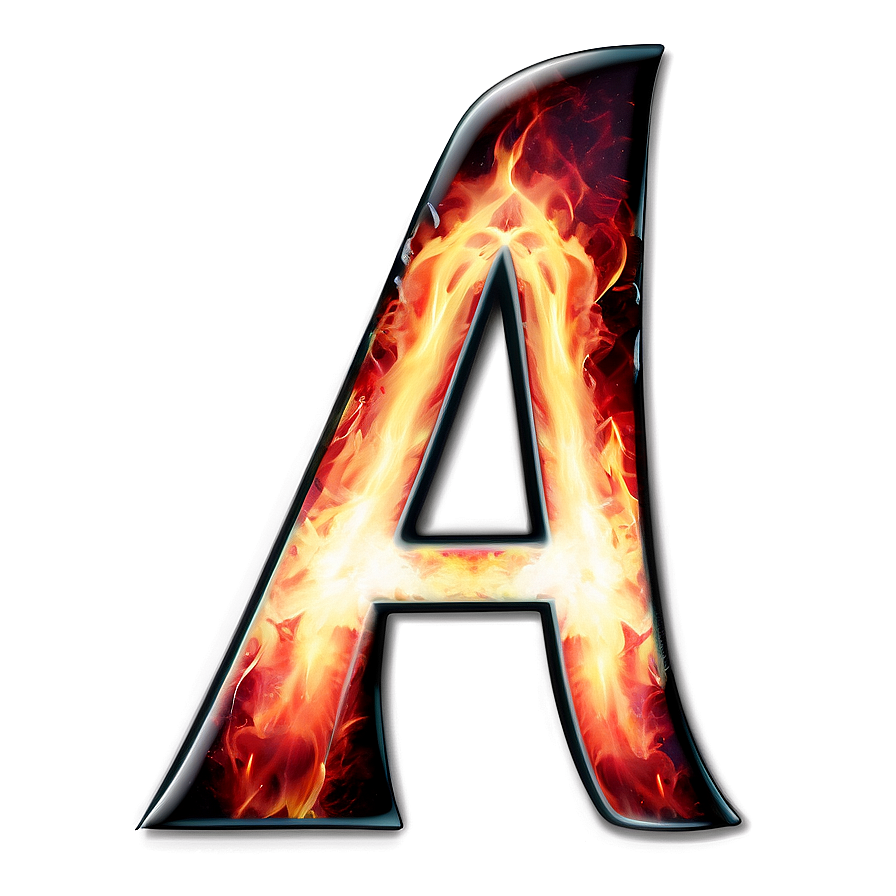 Fiery Letter A Image Png 8