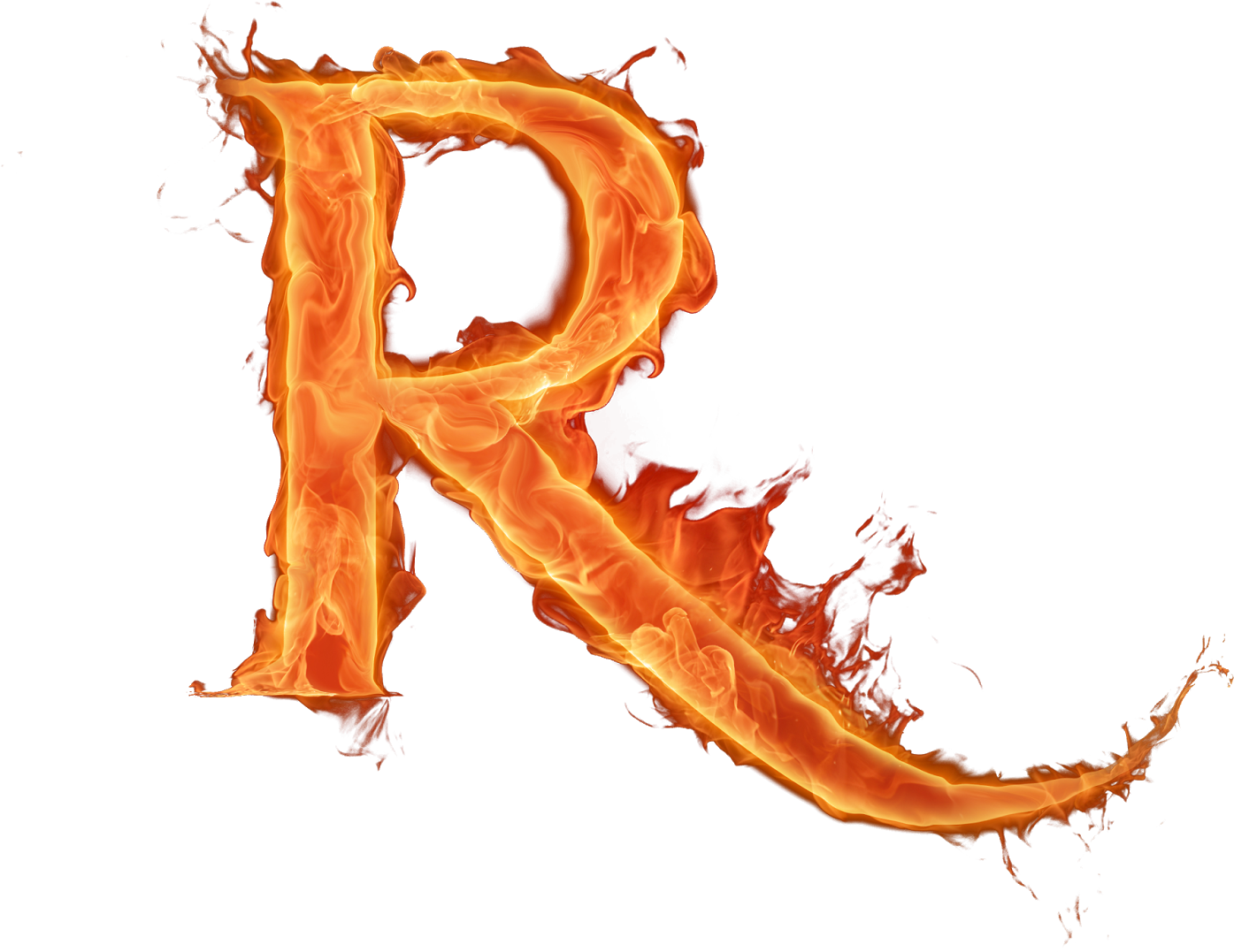 Fiery Letter R