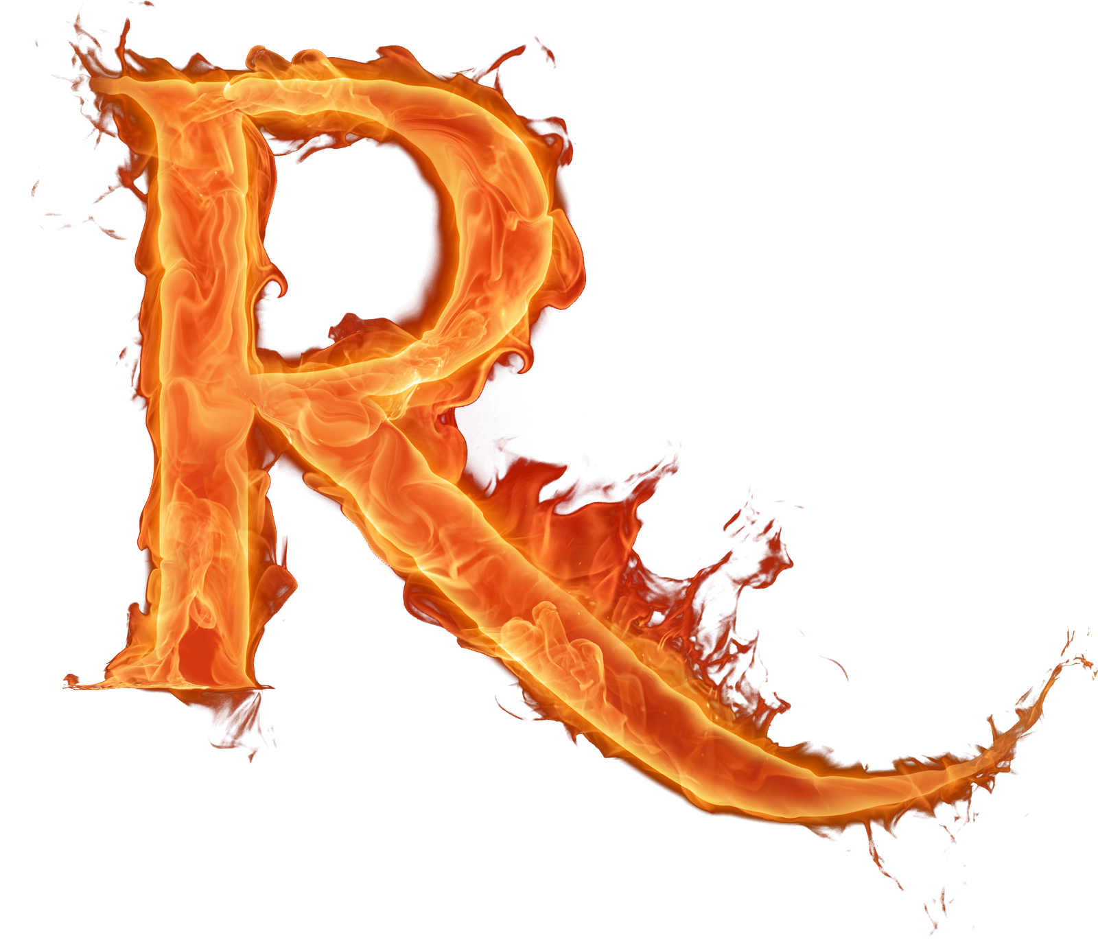 Fiery Letter R Art