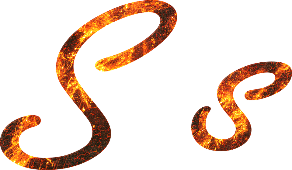 Letter, S, Fire, Embers, Lava, Font, Write, Type, Fonts - Different Types Of Letter S, HD Png Download PNG with transparent background