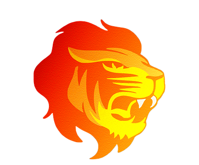Fiery Lion Graphic PNG with transparent background
