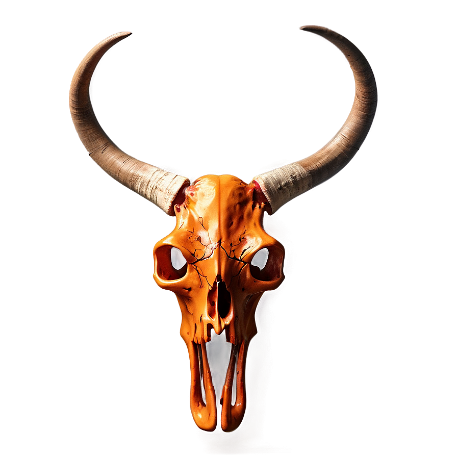 Fiery Longhorn Skull Concept Png 82