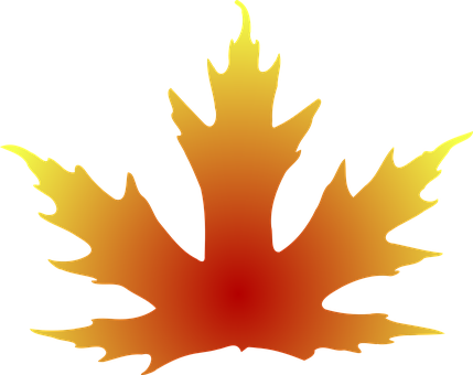 Fiery Maple Leaf Silhouette PNG with transparent background