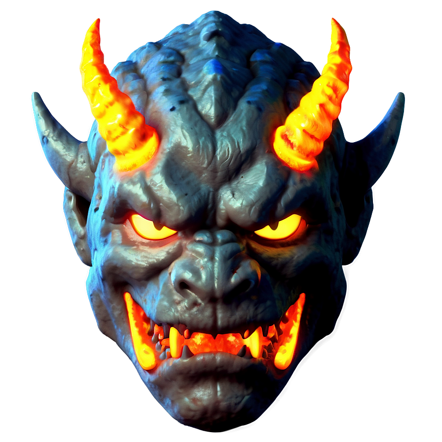 Fiery Oni Head Png Nnh